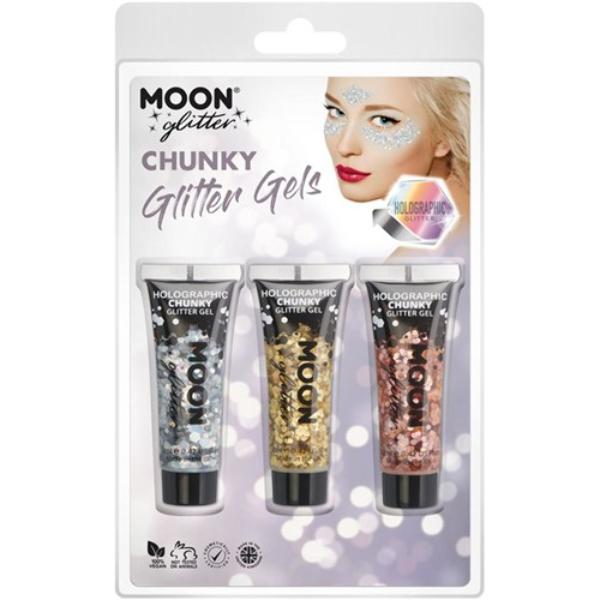 Chunky Glitter Gels Set of 3 (Silver, Gold and Rose Gold)