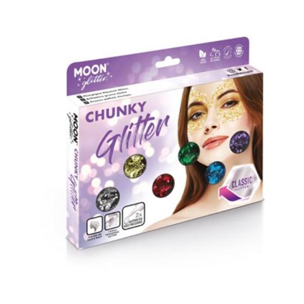 Chunky Glitter set of 6 (Gels and brush Include)