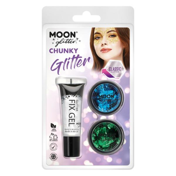 Chunky Glitter 2 Colors and Gel (Blue and Green)