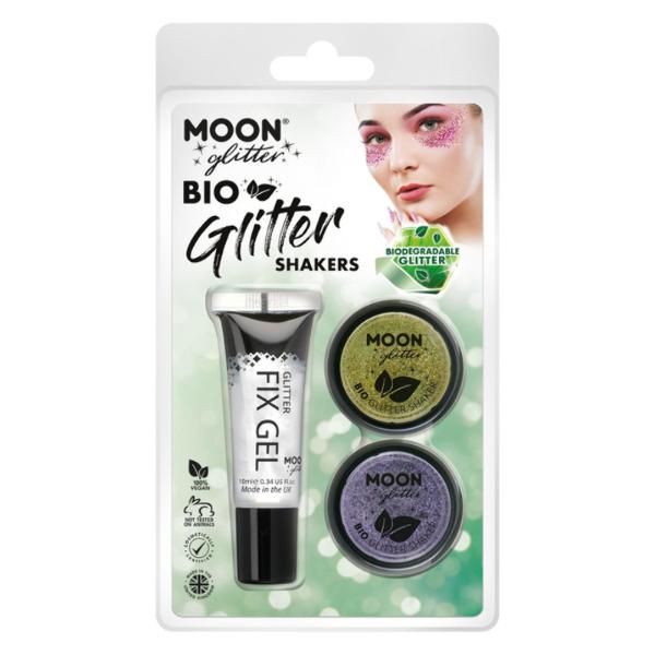 Bio Glitter Shakers 2 Colors and Gel (Gold and Purple)