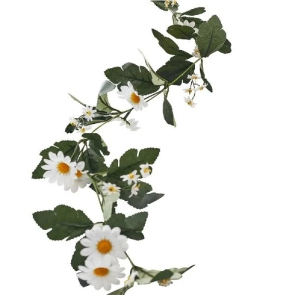 Decorative artificial daisy floral easter garland