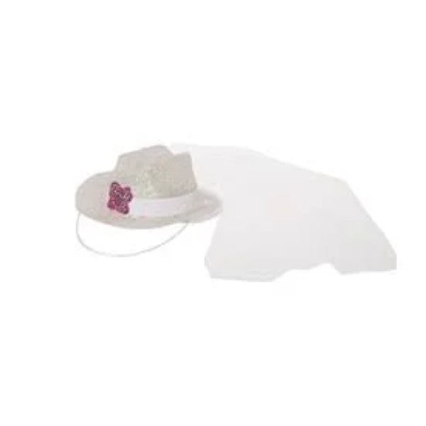 Mini Cowboy hat with White Veil