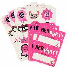 Hen Night Stickers and Name Tag Set