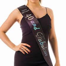 40 and Fab Diamante Birthday Sash