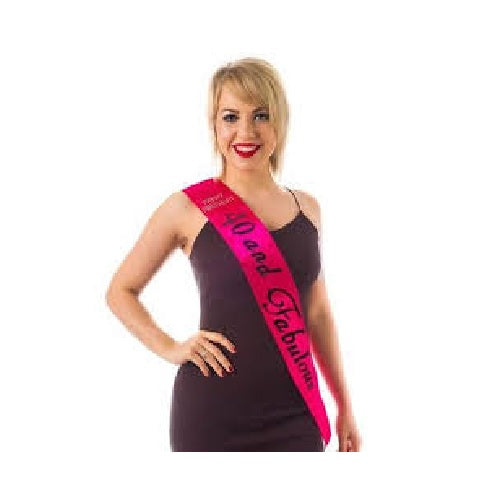 40 and Fab Diamante Birthday Sash