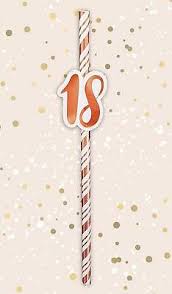 Rose Gold 18th Birthday Straws