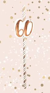 Rose Gold 60th Birthday Straws