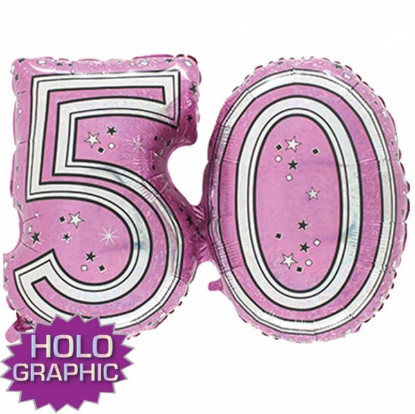 BALLOON 50 Holographic Pink