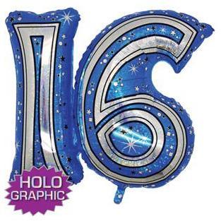 BALLOON No 16 Foil in blue and silver