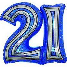 BALLOON 21 Holographic Blue