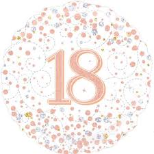 Rose Gold & White balloon - Age 18