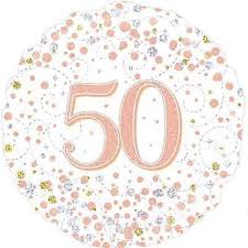 Rose Gold & White balloon - Age 50