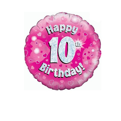 Balloon-10th Birthday Pink