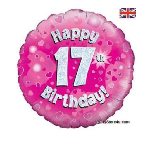 Balloon-17th Birthday Pink