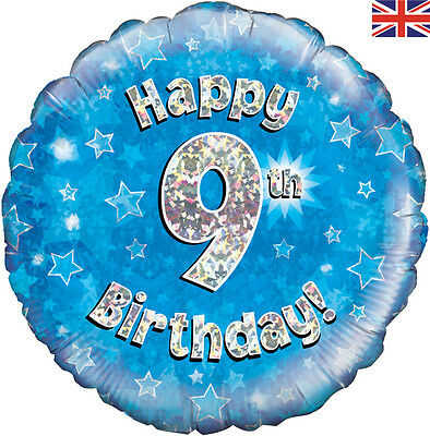 Balloon-Happy 9th Birthday blue