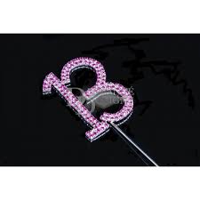 Diamante Number 13 Pink Stones