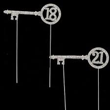Silver & Diamante Cake Topper - 21