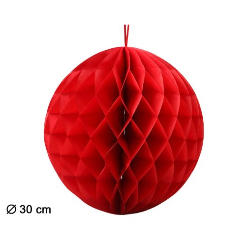 HONEYCOMB BALL 30CM RED