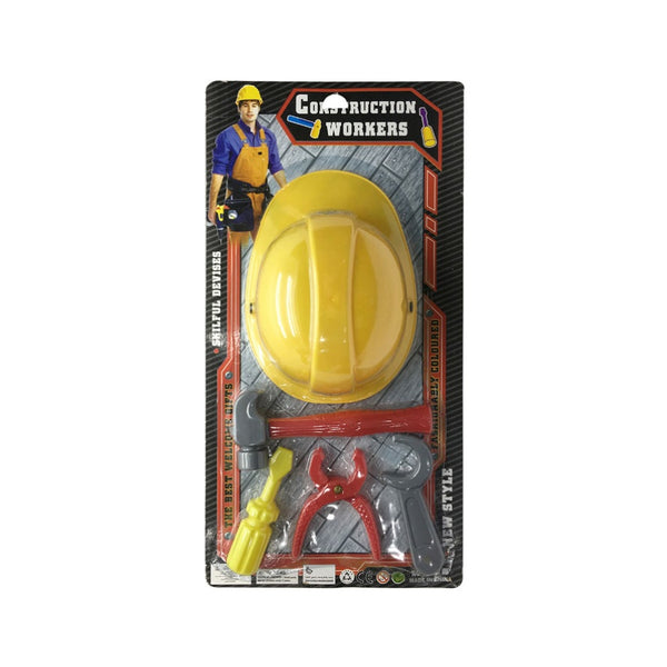 CONSTRUCTION WORKER KIT WITH HELMET AND TOOLS