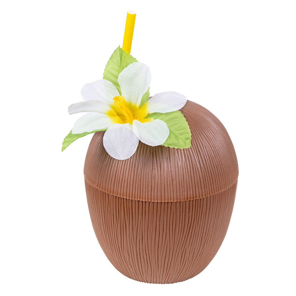 Coconut cup with straw