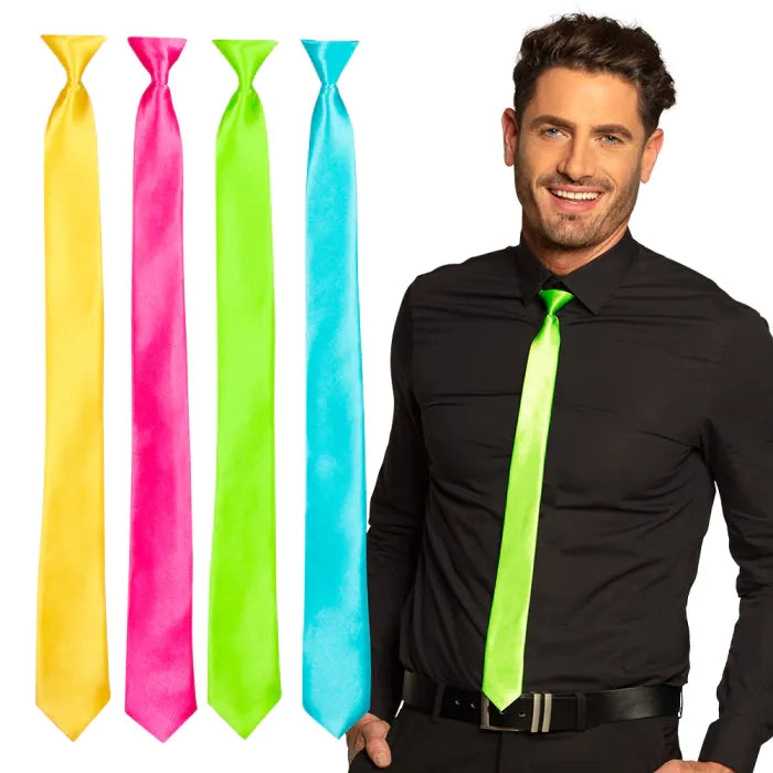 Tie Shiny 4 neon colours ass. (50 cm)