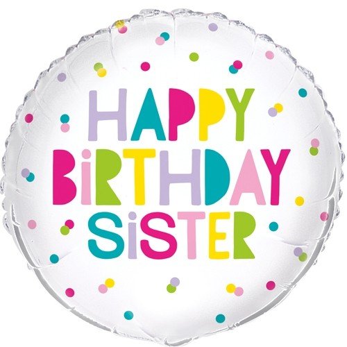 Happy Birthday Sister 18" Foil Balloon