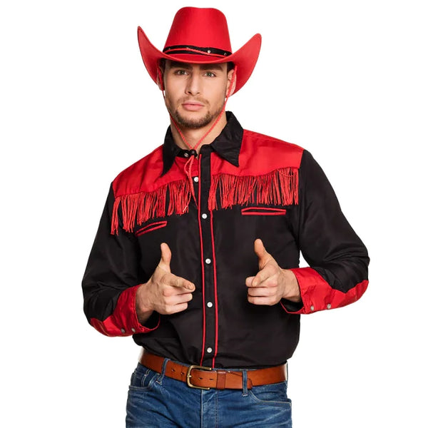 Shirt Western black/red (M)