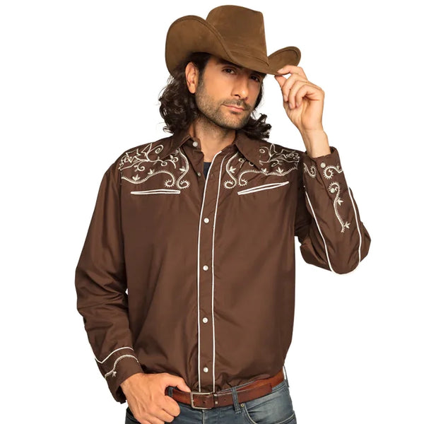 Shirt Western brown (L)