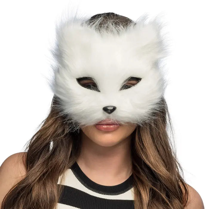 Plush half mask White cat