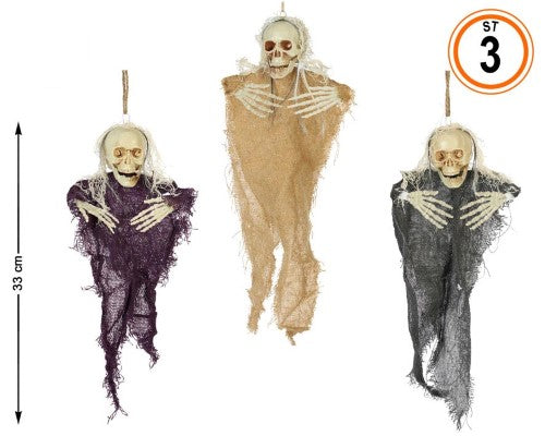Skeleton Necklace 33X30 Cm 3 Ass.