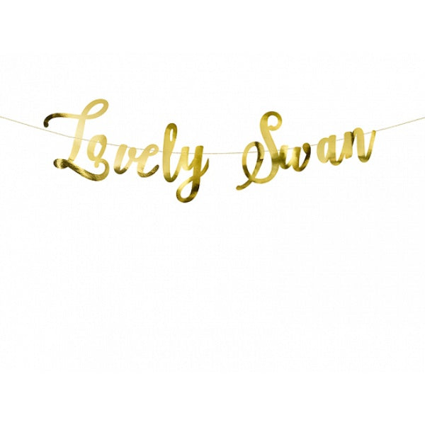 Banner Lovely Swan, mirror gold