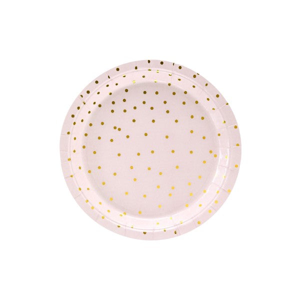 Plates Polka Dots, light pink