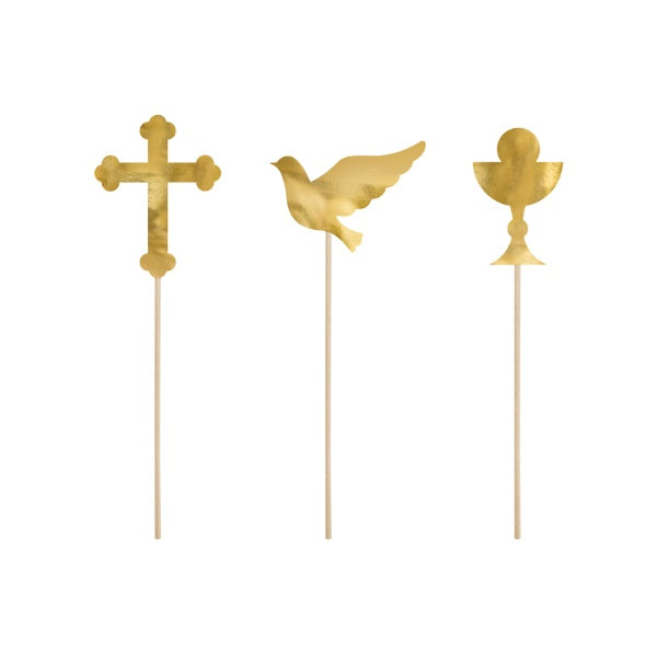 Cake toppers First Communion, gold