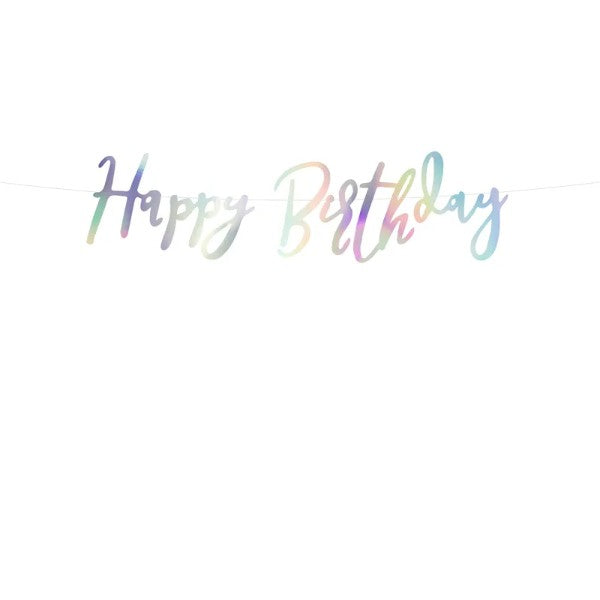 Banner Happy Birthday, iridescent