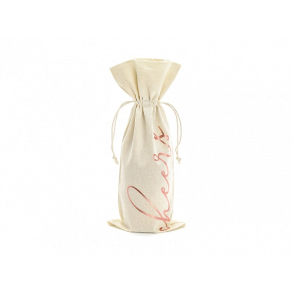 Wine cotton bag - Cheers, rose gold