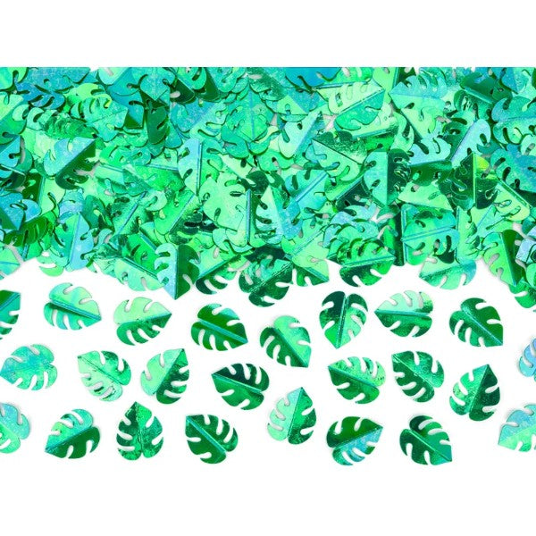 Metallic confetti Leafs, green, 15g