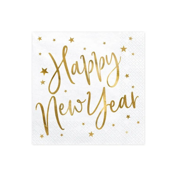 Napkins Happy New Year, white