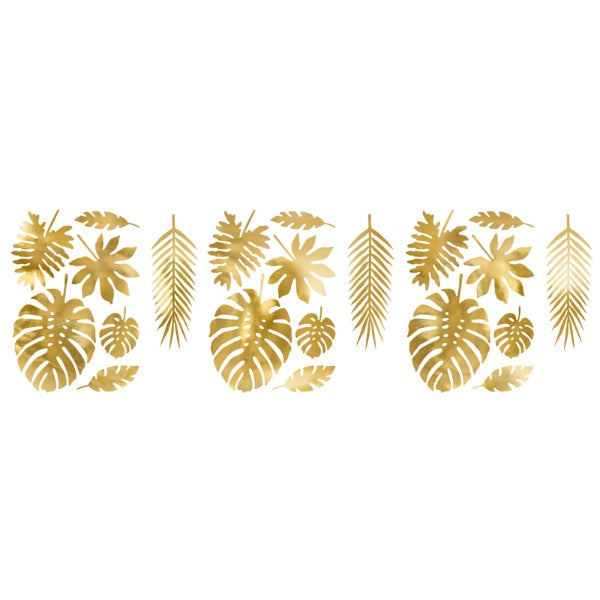 Decorations Aloha - Tropical leaves, gold