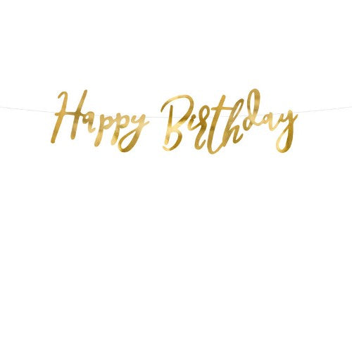 Banner Happy Birthday, Gold