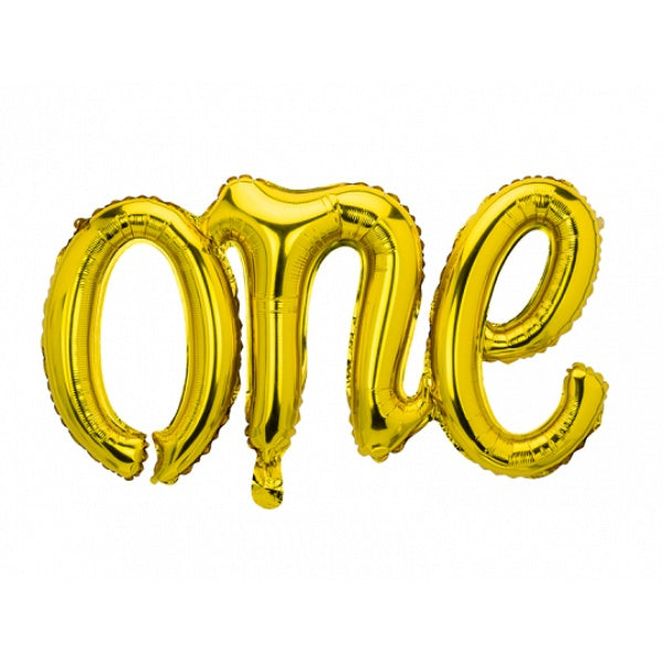 Foil balloon One,  gold