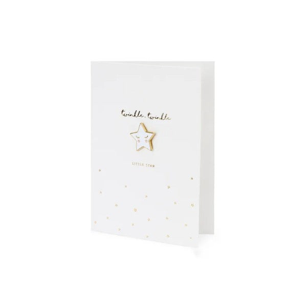 Card with enamel pin Star, 10.5x14.8cm