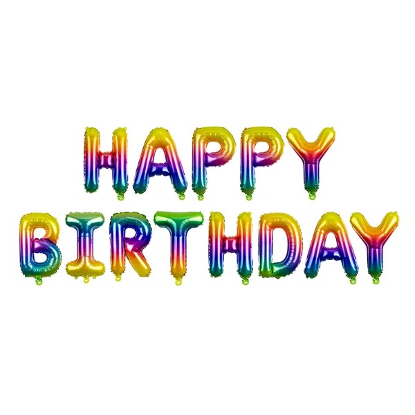 Foil Balloon Happy Birthday, rainbow