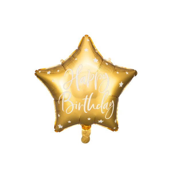 Foil balloon Happy Birthday, gold