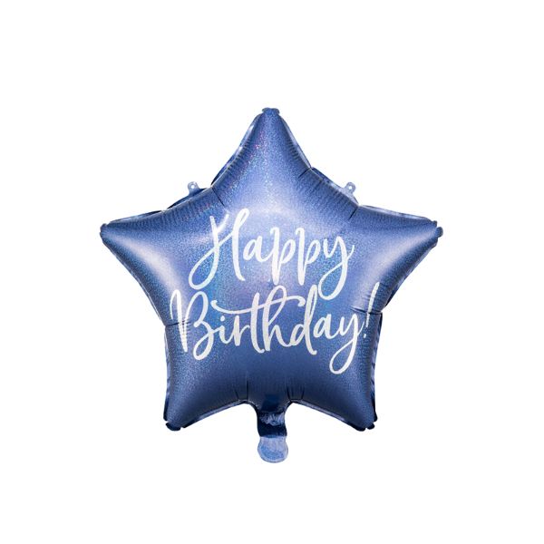 Foil balloon Happy Birthday,  navy blue