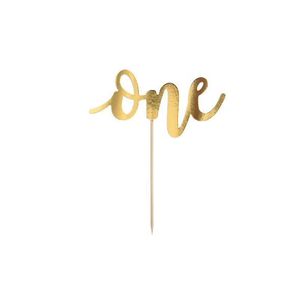 Cake topper One, gold