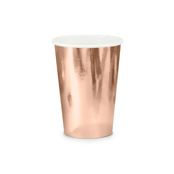Paper cups, rose gold