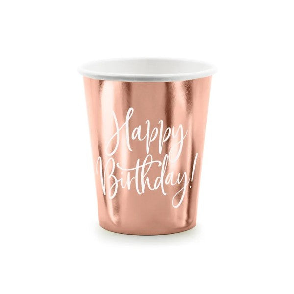 Cups Happy Birthday!, rose gold