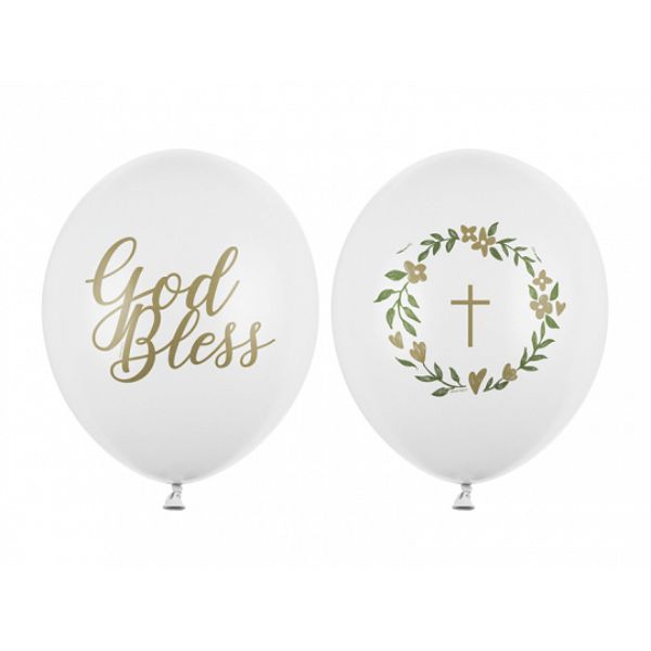 Balloons  God Bless, Pastel Pure White