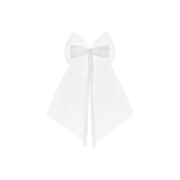 Bows with a ribbon, white, 18cm: 1pkt/2pc.