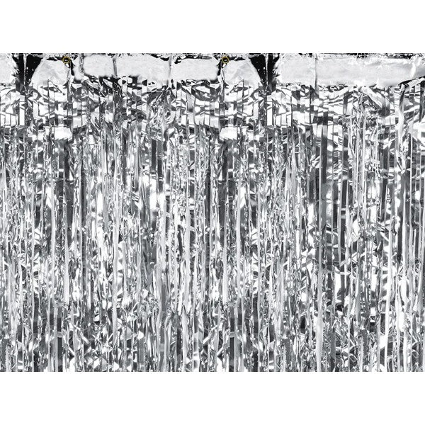 Party curtain, silver